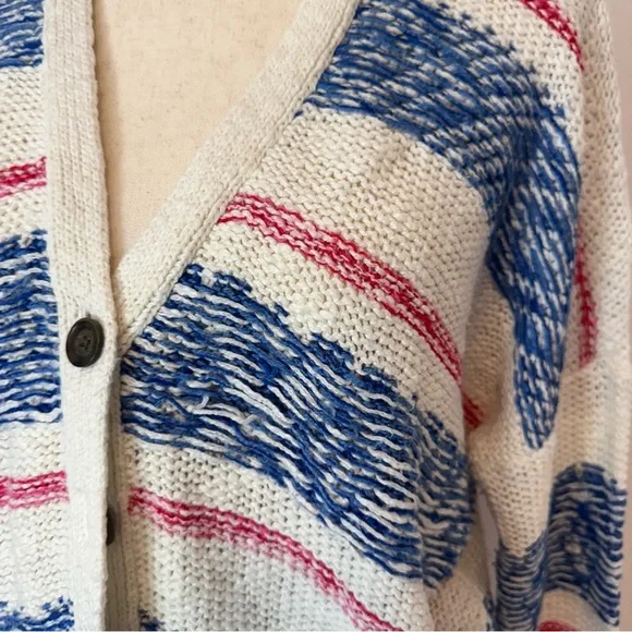 Vintage Abercrombie & Fitch Striped Blue, Pink and White Women's Sweater Size S - Picture 7 of 10